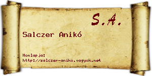 Salczer Anikó névjegykártya